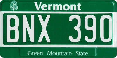 VT license plate BNX390