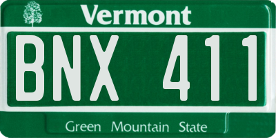 VT license plate BNX411