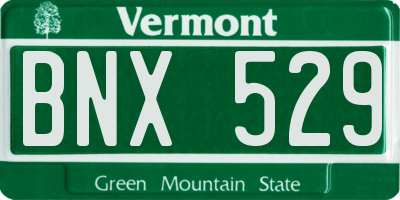 VT license plate BNX529