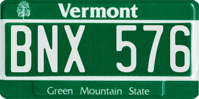VT license plate BNX576