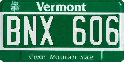 VT license plate BNX606