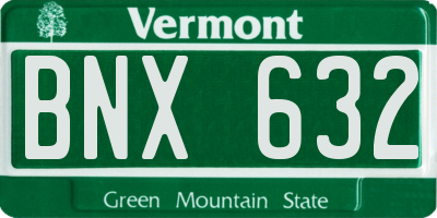 VT license plate BNX632