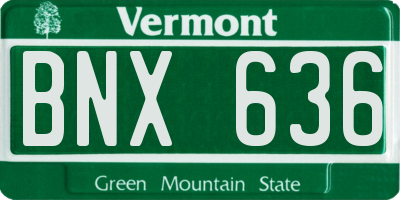 VT license plate BNX636