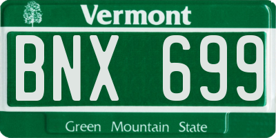 VT license plate BNX699