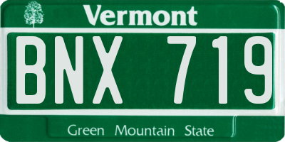 VT license plate BNX719