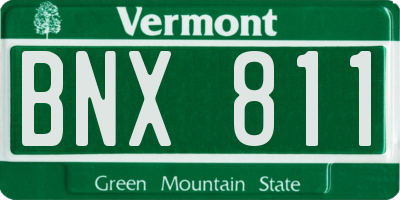 VT license plate BNX811