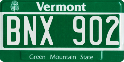 VT license plate BNX902