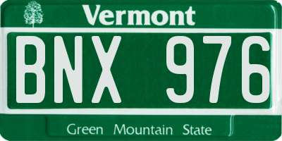 VT license plate BNX976