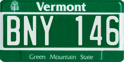 VT license plate BNY146
