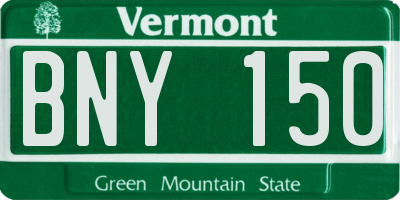 VT license plate BNY150