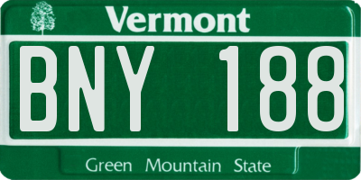 VT license plate BNY188