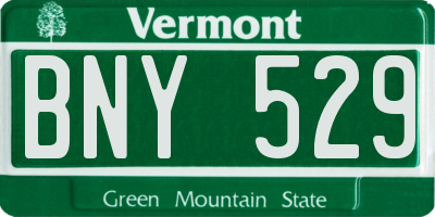 VT license plate BNY529