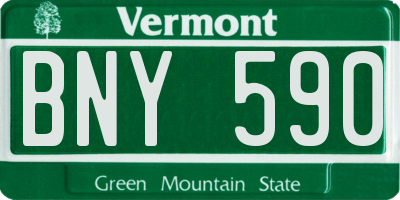 VT license plate BNY590