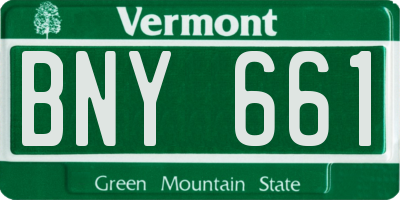 VT license plate BNY661
