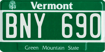 VT license plate BNY690