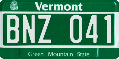 VT license plate BNZ041