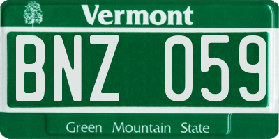 VT license plate BNZ059