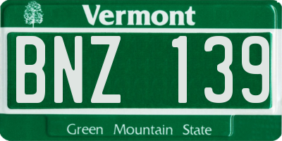 VT license plate BNZ139