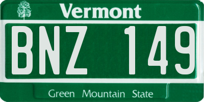 VT license plate BNZ149