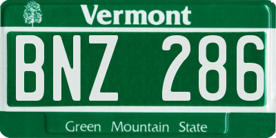 VT license plate BNZ286