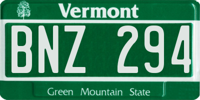 VT license plate BNZ294
