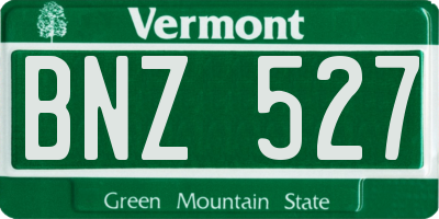 VT license plate BNZ527