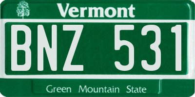 VT license plate BNZ531