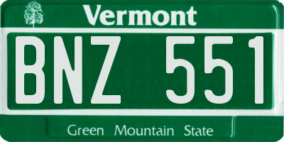 VT license plate BNZ551