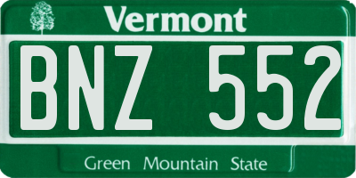VT license plate BNZ552