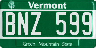 VT license plate BNZ599