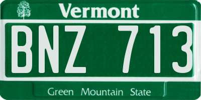 VT license plate BNZ713