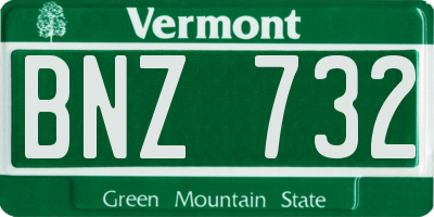 VT license plate BNZ732