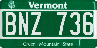 VT license plate BNZ736