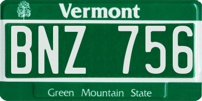 VT license plate BNZ756