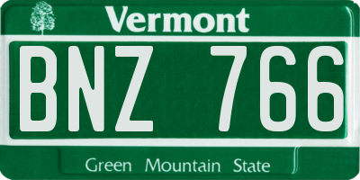 VT license plate BNZ766
