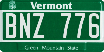 VT license plate BNZ776