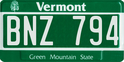 VT license plate BNZ794