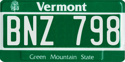 VT license plate BNZ798