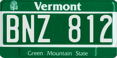 VT license plate BNZ812