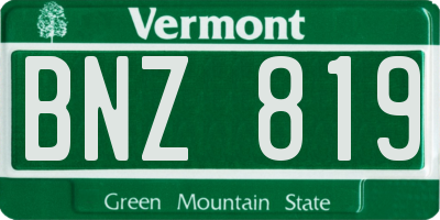 VT license plate BNZ819