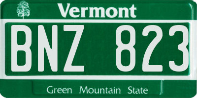 VT license plate BNZ823