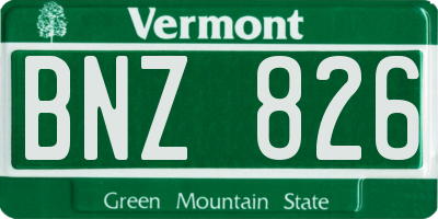 VT license plate BNZ826