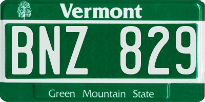 VT license plate BNZ829