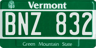 VT license plate BNZ832