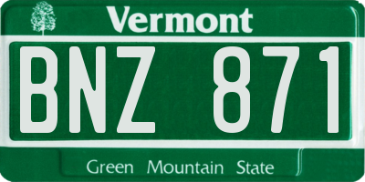VT license plate BNZ871