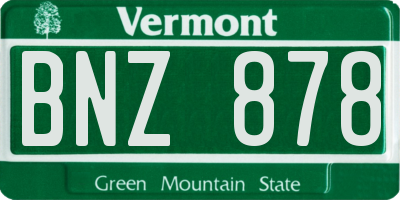 VT license plate BNZ878