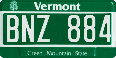 VT license plate BNZ884