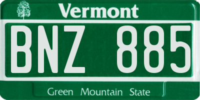 VT license plate BNZ885