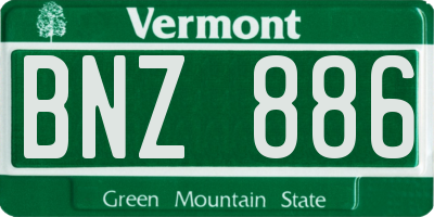 VT license plate BNZ886