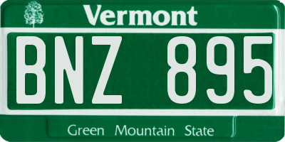 VT license plate BNZ895